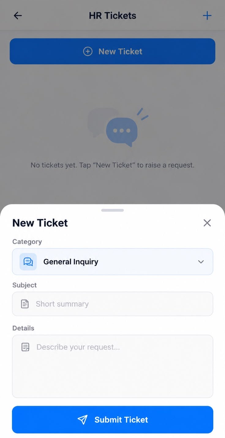 HR Tickets with the New Ticket form